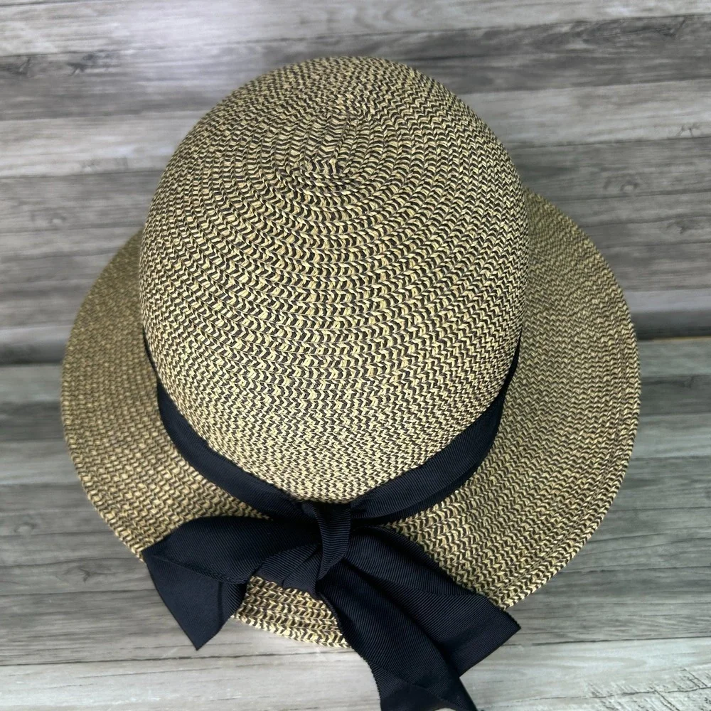 Scala Riviera Sunhat Womens Face Saver Braid Round Crown Brim